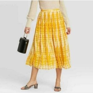 Who what wear yellow tie dye midi skirt